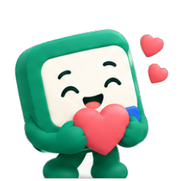 Snipit the mascot, with a heart